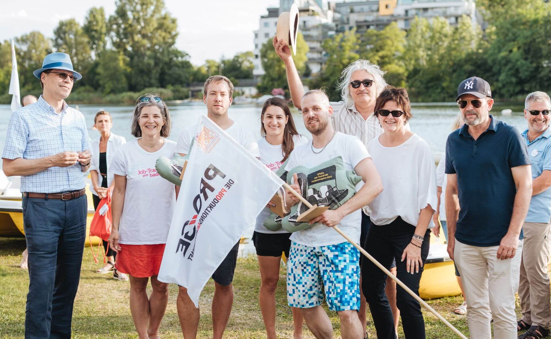 Das Team der Gewerkschaft PRO-GE entschied die Tretboot-Regatta 2023 für sich.