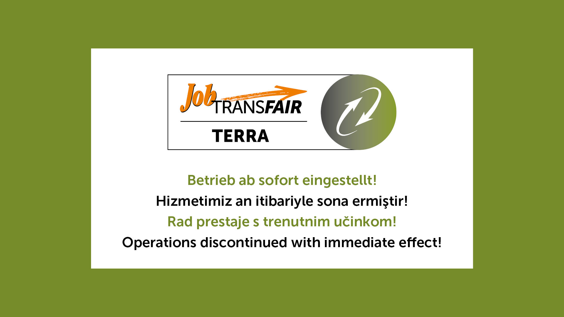 TERRA - Betrieb eingestellt.