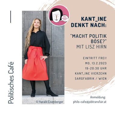 Plakat für das philosophische Café am 13.02.2023.