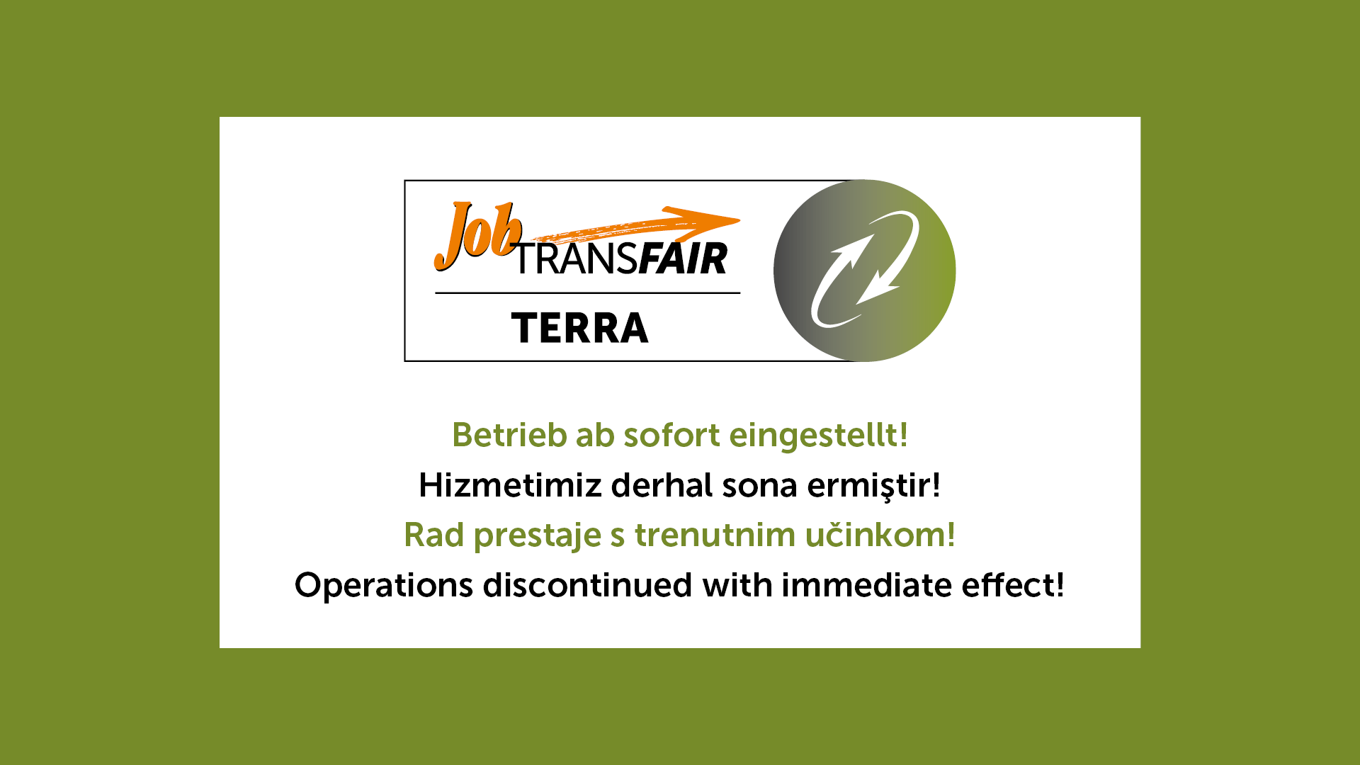 TERRA - Betrieb eingestellt.