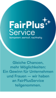 FairPlusService Badge - Job TransFair setzt aktiv auf Gleichstellung und Frauenförderung und hat am FairPlusService-Programm teilgenommen.