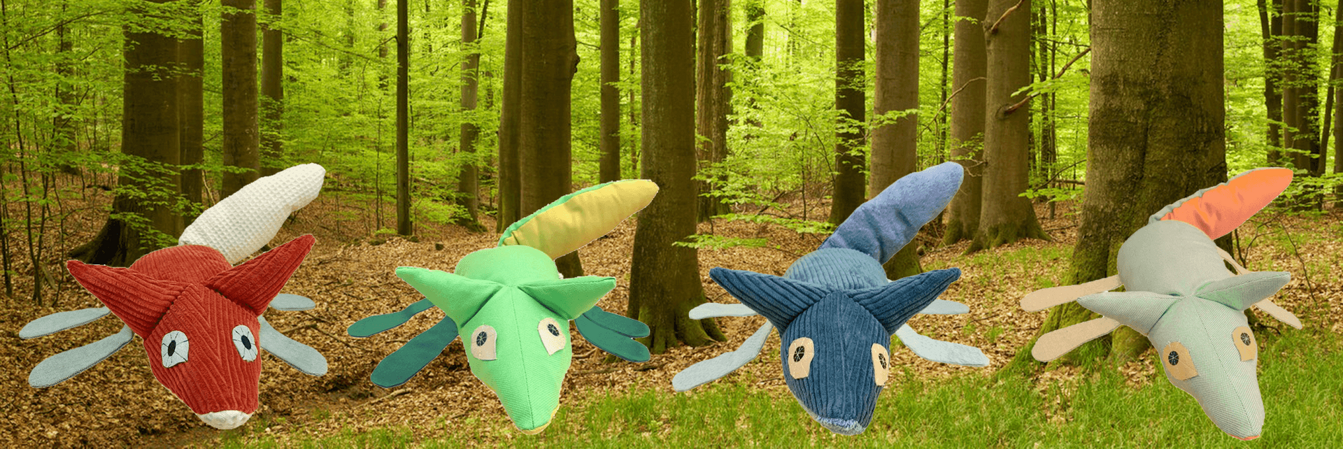 Stofftier FOX ist in vielen bunten Designs erhältlich