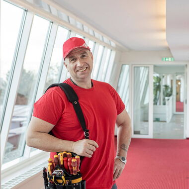 Martin Schober im Dachgeschoss der Seniorenresidenz Kursana.