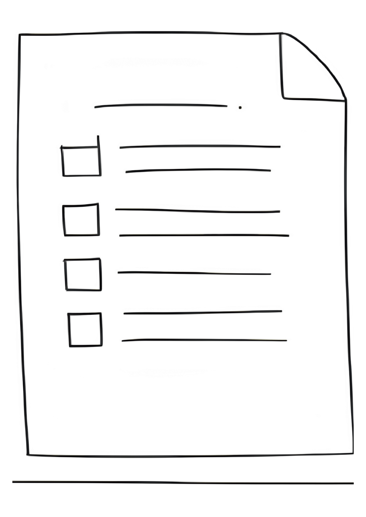 llustration eines Dokuments mit gestrichelten Linien – symbolisiert ein Formular oder einen ausfüllbaren Vordruck